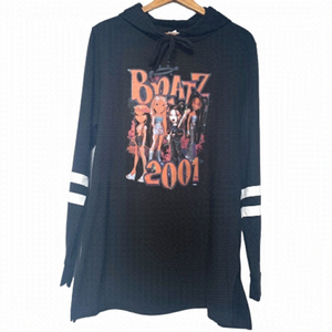 VINTAGE Vibes Y2K Bratz Doll 2001 Sweater Throwback Hoodie Black Festival Spring